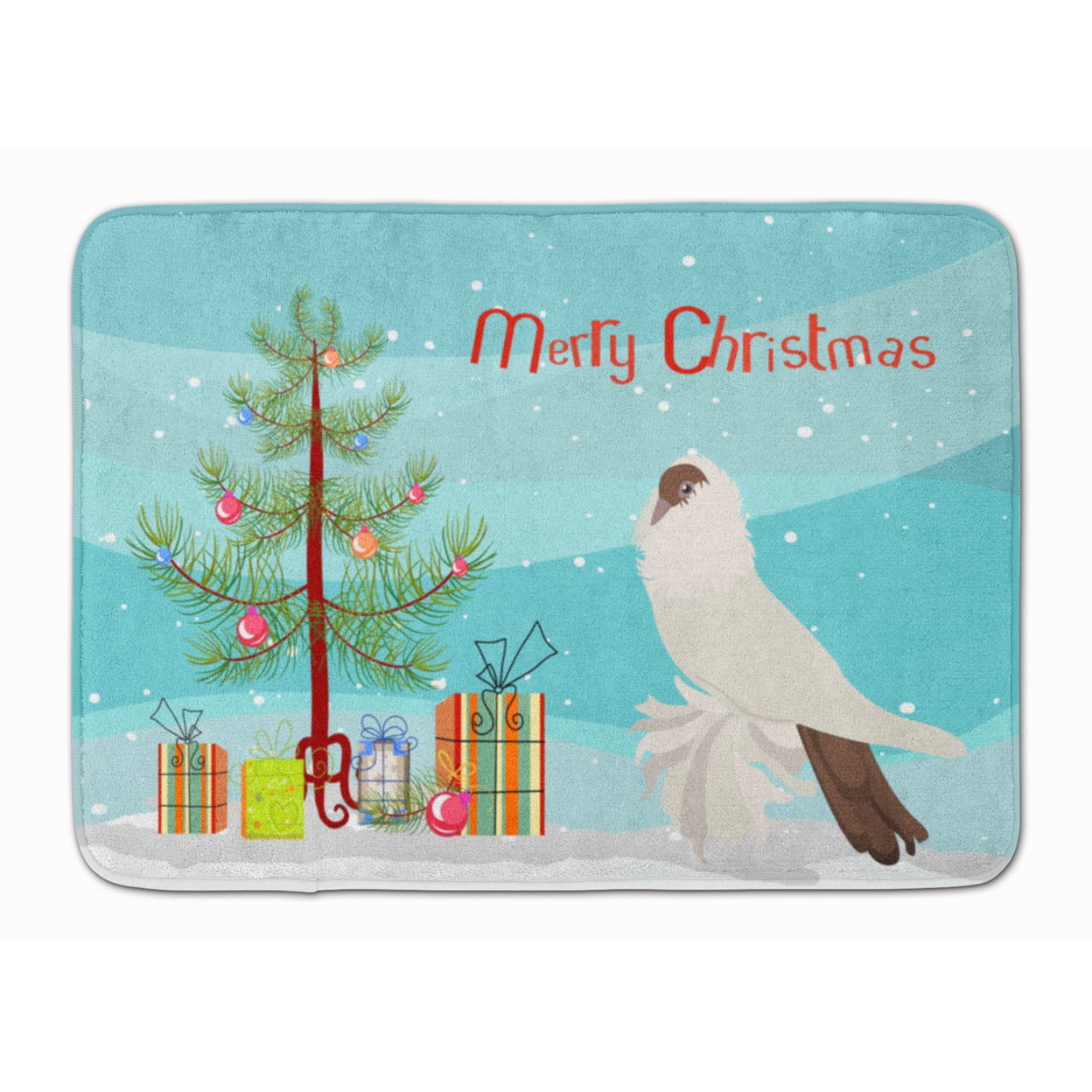 German Helmet Pigeon Christmas Machine Washable Memory Foam Mat