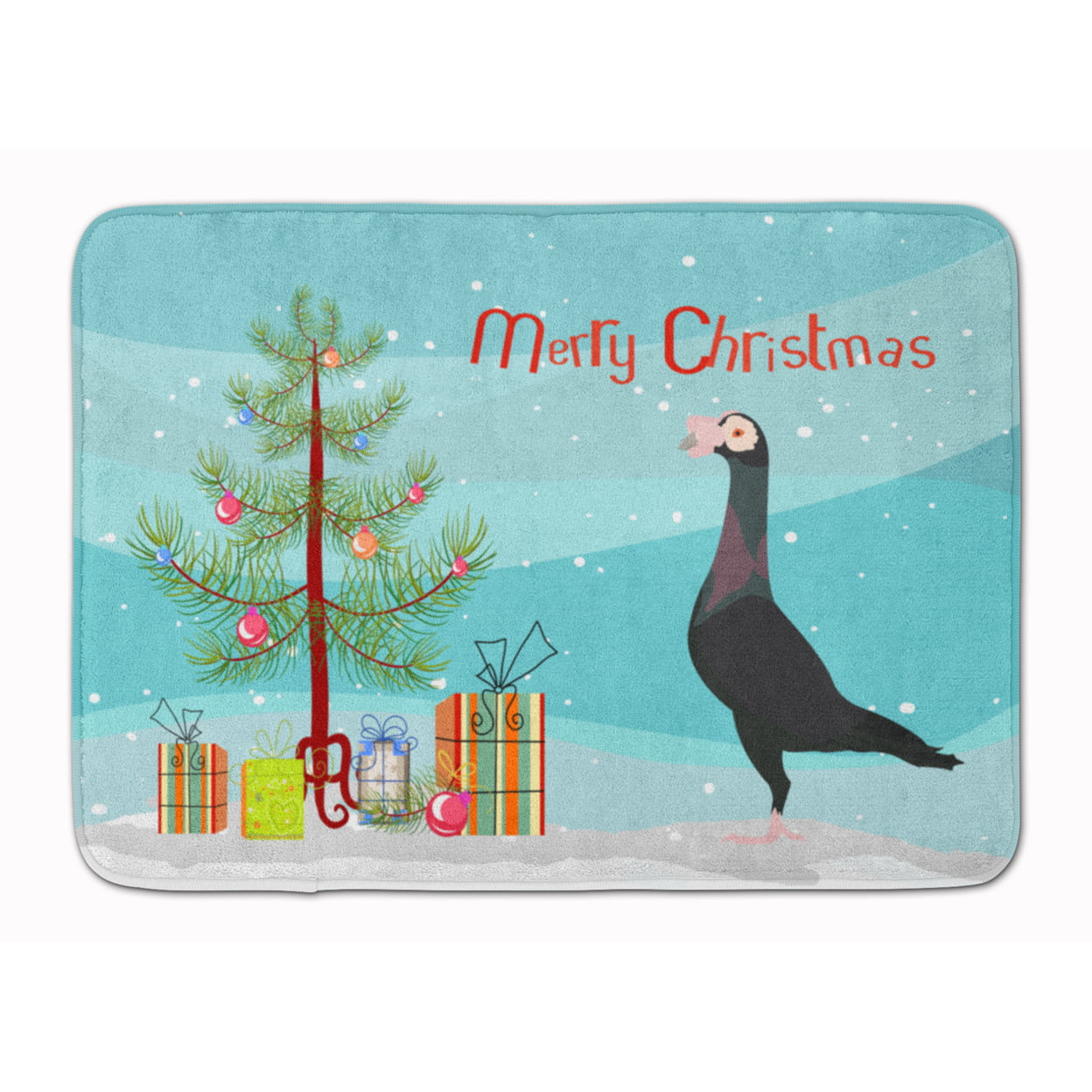 English Carrier Pigeon Christmas Machine Washable Memory Foam Mat