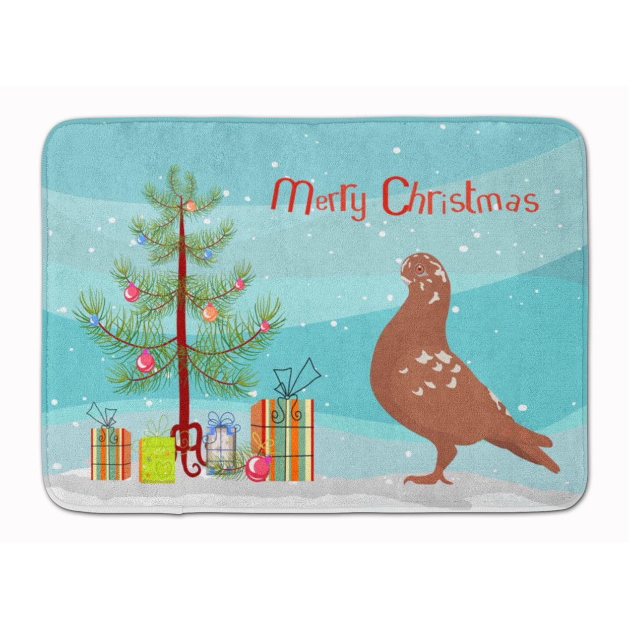 African Owl Pigeon Christmas Machine Washable Memory Foam Mat