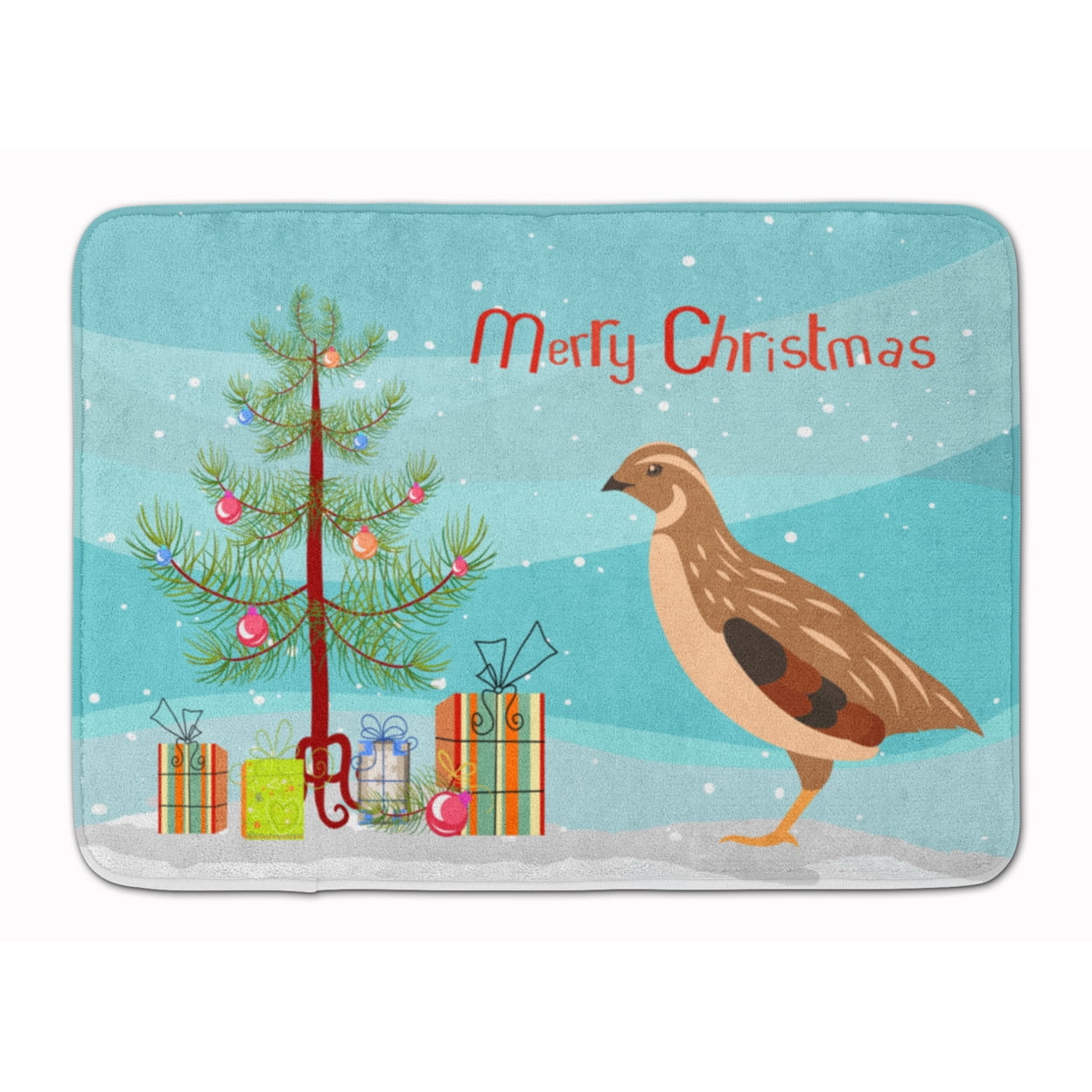 BB9322RUG Golden Phoenix Quail Christmas Machine Washable Memory Foam Mat