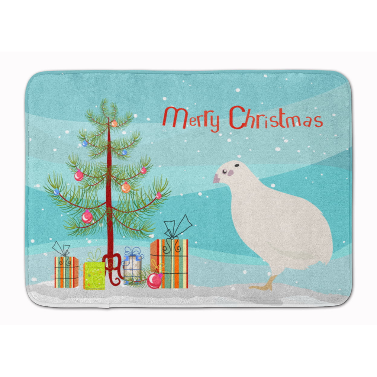 BB9324RUG Texas Quail Christmas Machine Washable Memory Foam Mat