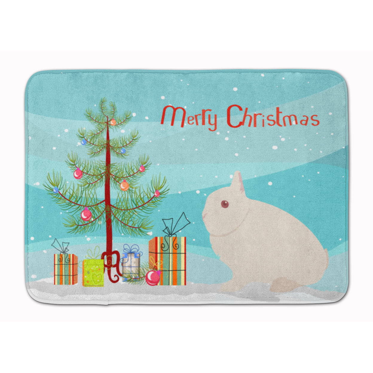 BB9331RUG Hermelin Rabbit Christmas Machine Washable Memory Foam Mat