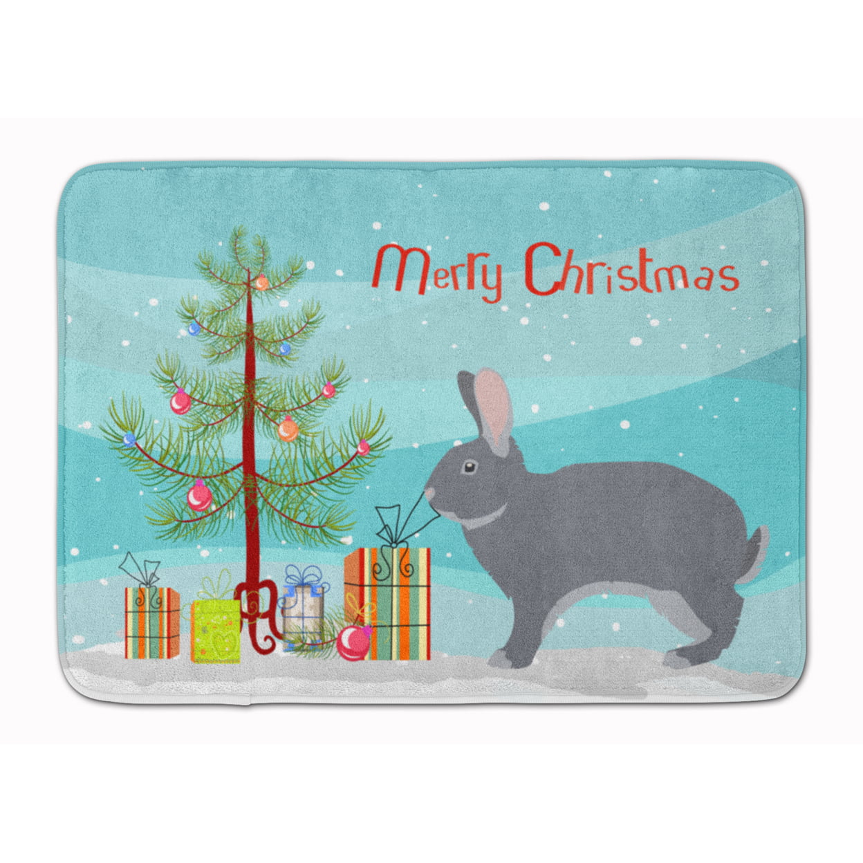 Giant Chinchilla Rabbit Christmas Machine Washable Memory Foam Mat