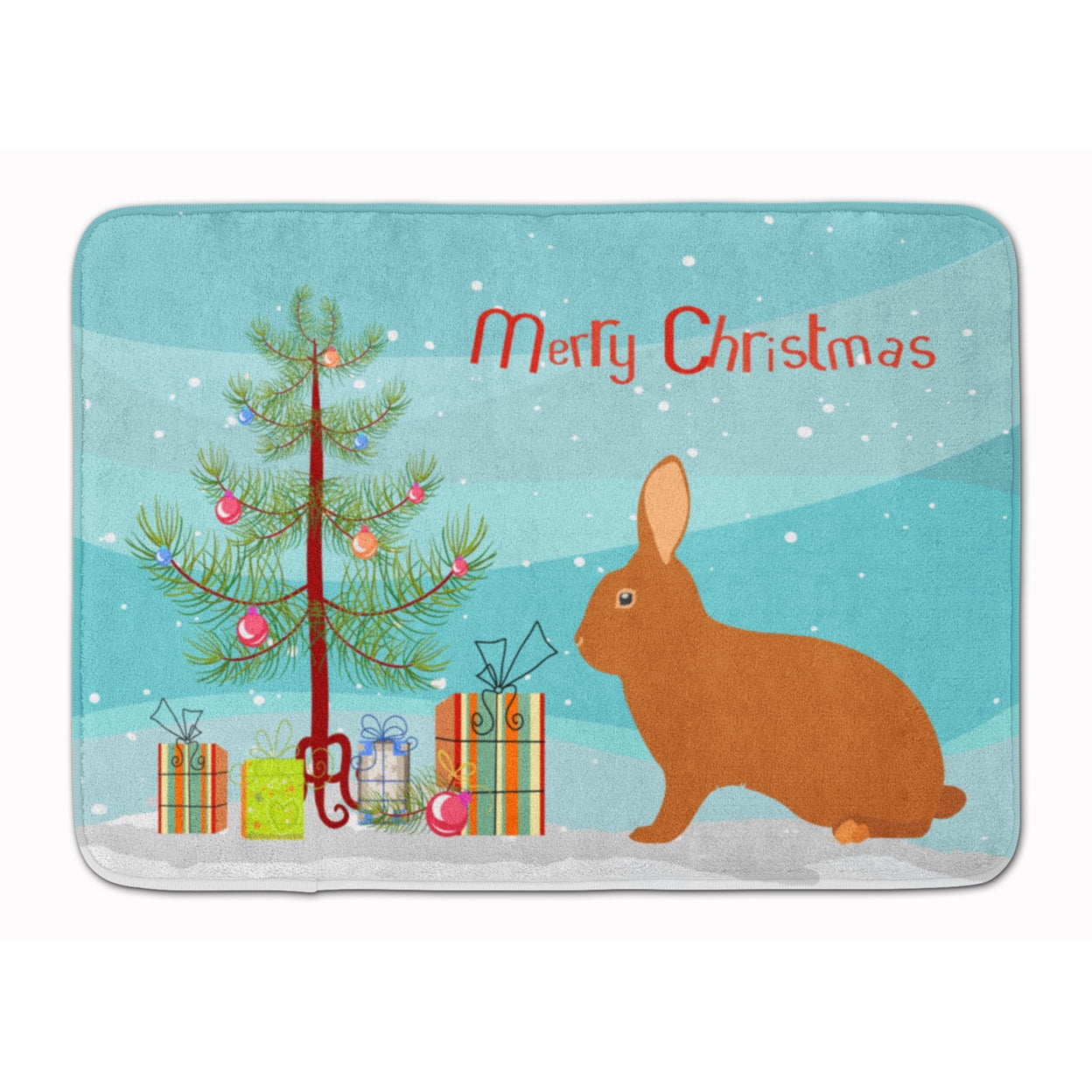BB9336RUG Rex Rabbit Christmas Machine Washable Memory Foam Mat