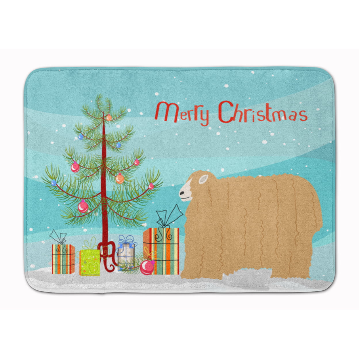 Picture of Carolines Treasures BB9338RUG Lincoln Longwool Sheep Christmas Machine Washable Memory Foam Mat