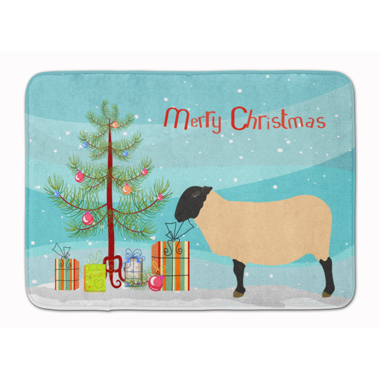 BB9339RUG Suffolk Sheep Christmas Machine Washable Memory Foam Mat
