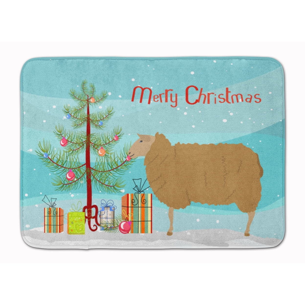 East Friesian Sheep Christmas Machine Washable Memory Foam Mat