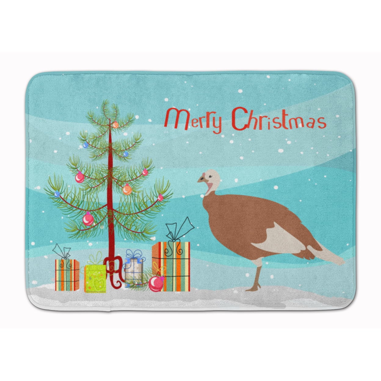 BB9351RUG Jersey Buff Turkey Hen Christmas Machine Washable Memory Foam Mat