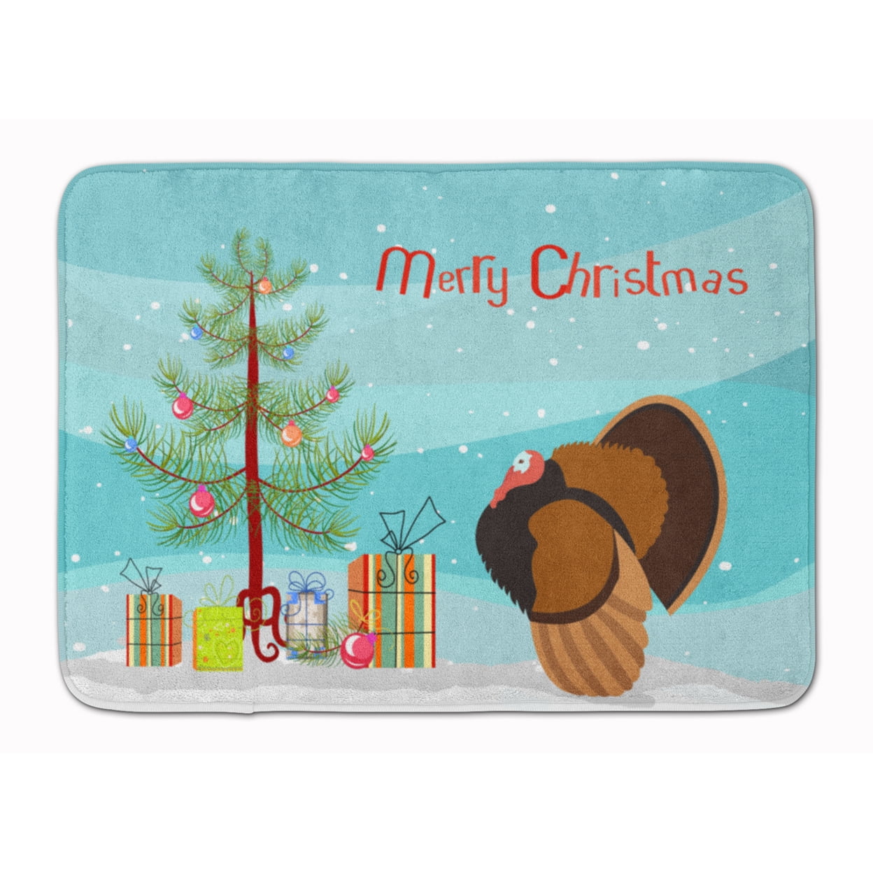 BB9353RUG Bronze Turkey Christmas Machine Washable Memory Foam Mat
