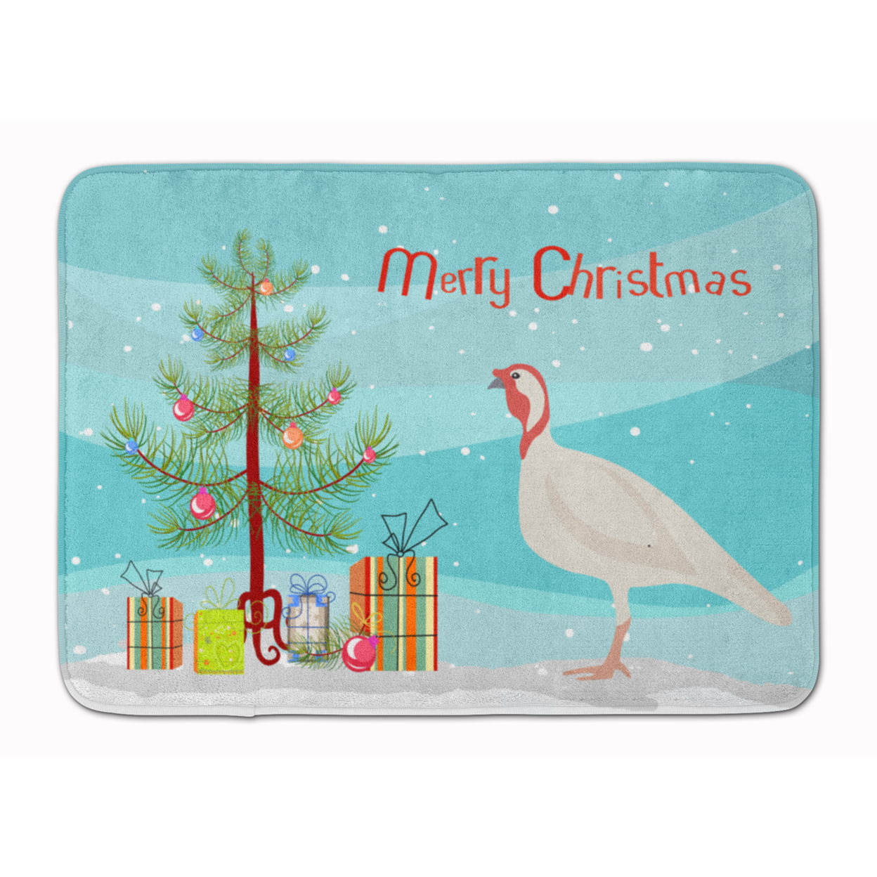 Beltsville Small White Turkey Hen Christmas Machine Washable Memory Foam Mat