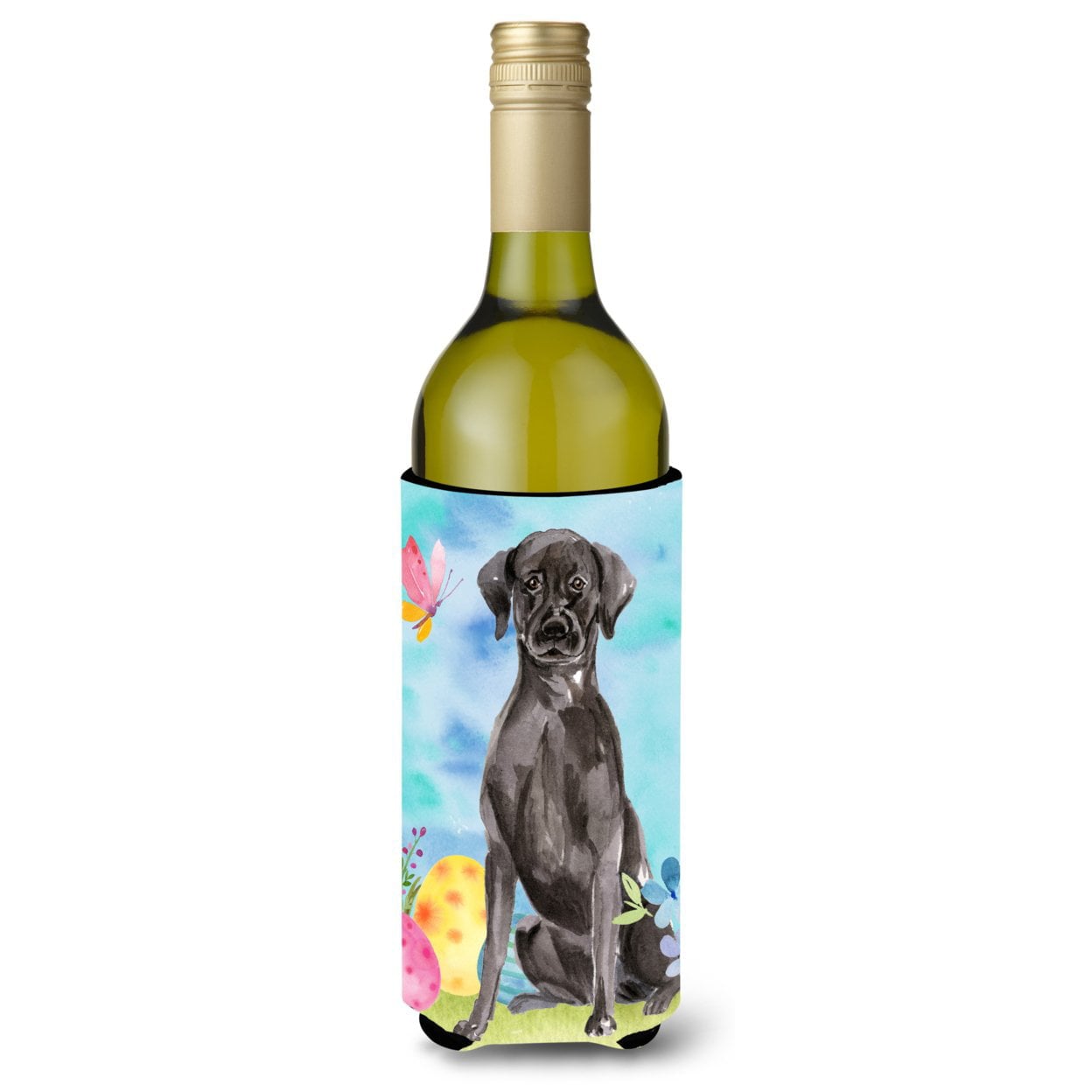 Black Labrador Easter Wine Bottle Beverge Insulator Hugger