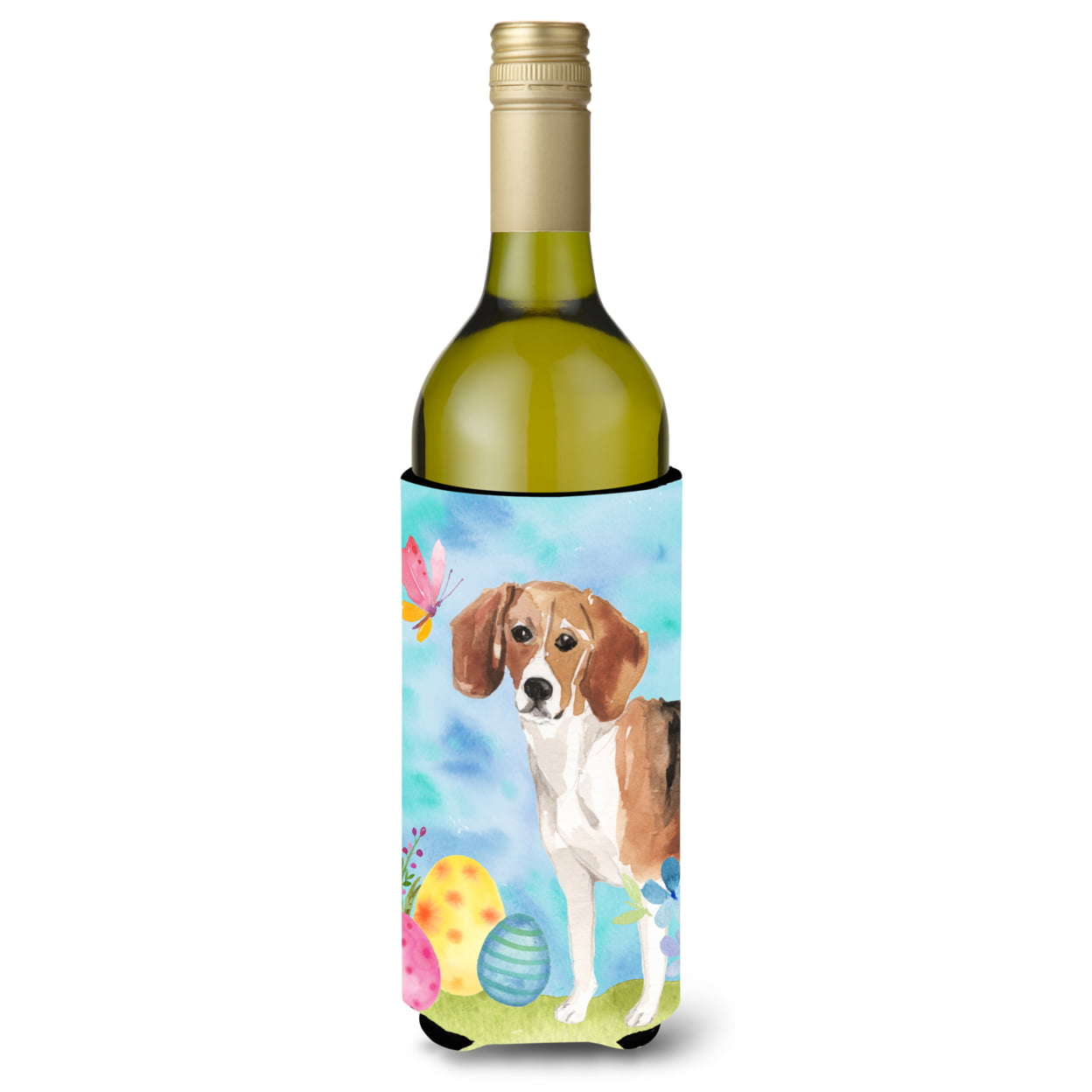 BB9614LITERK Beagle Easter Wine Bottle Beverge Insulator Hugger