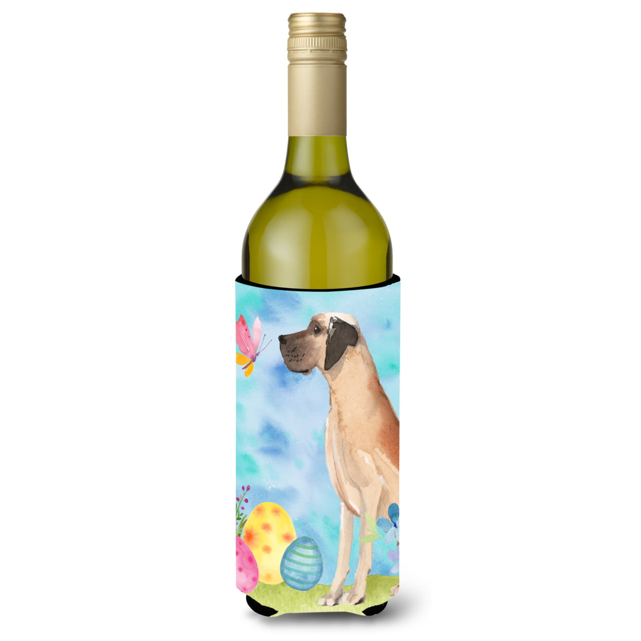 Fawn Natural Great Dane Easter Wine Bottle Beverge Insulator Hugger