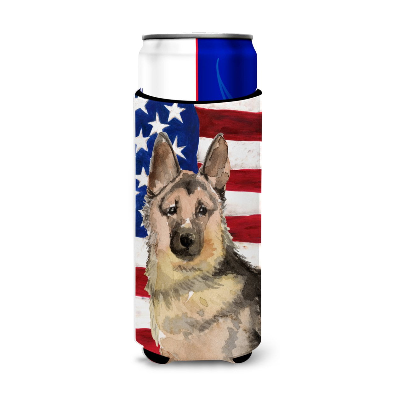 German Shepherd Patriotic Michelob Ultra Hugger for Slim Cans