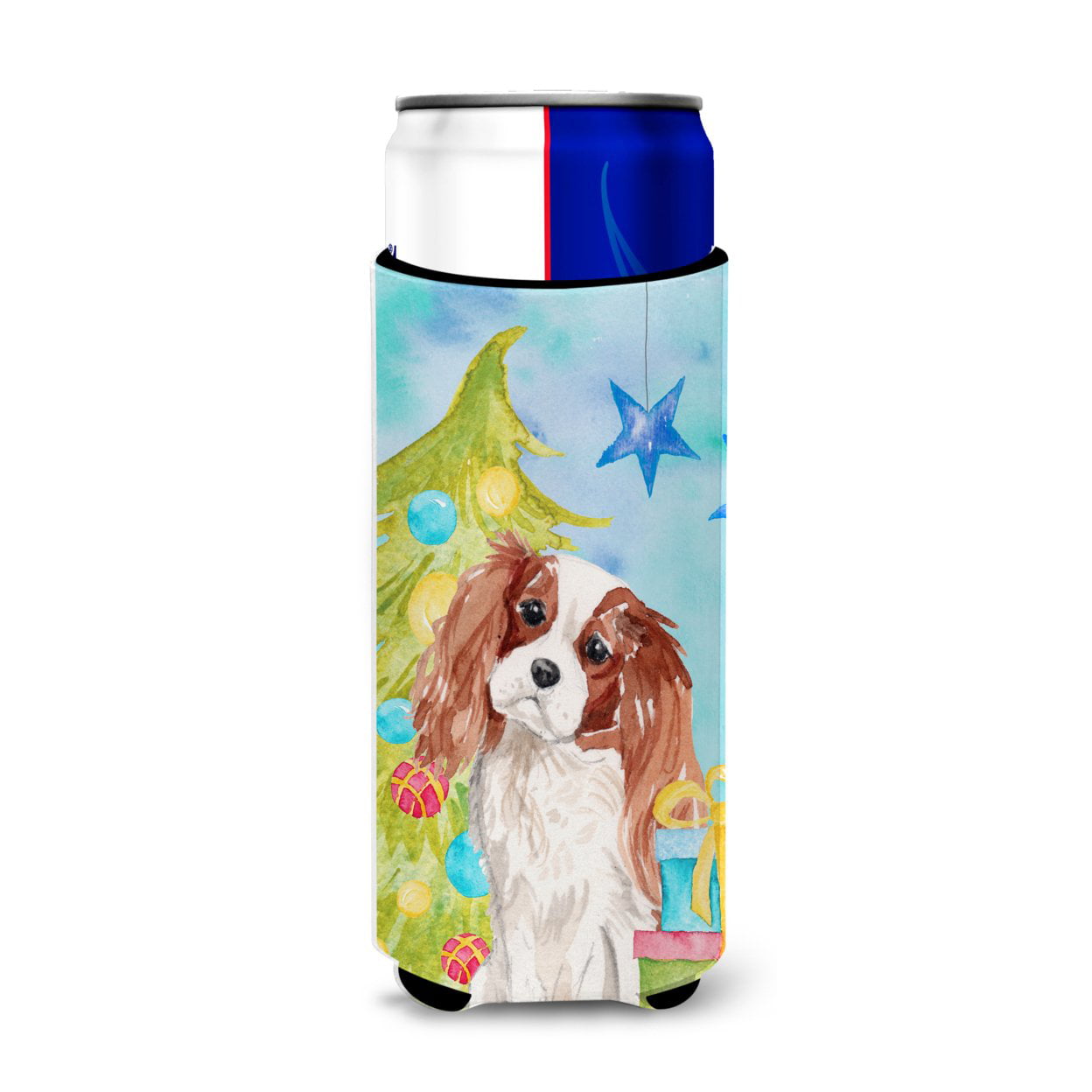 Blenheim Cavalier Spaniel Christmas Michelob Ultra Hugger for Slim Cans