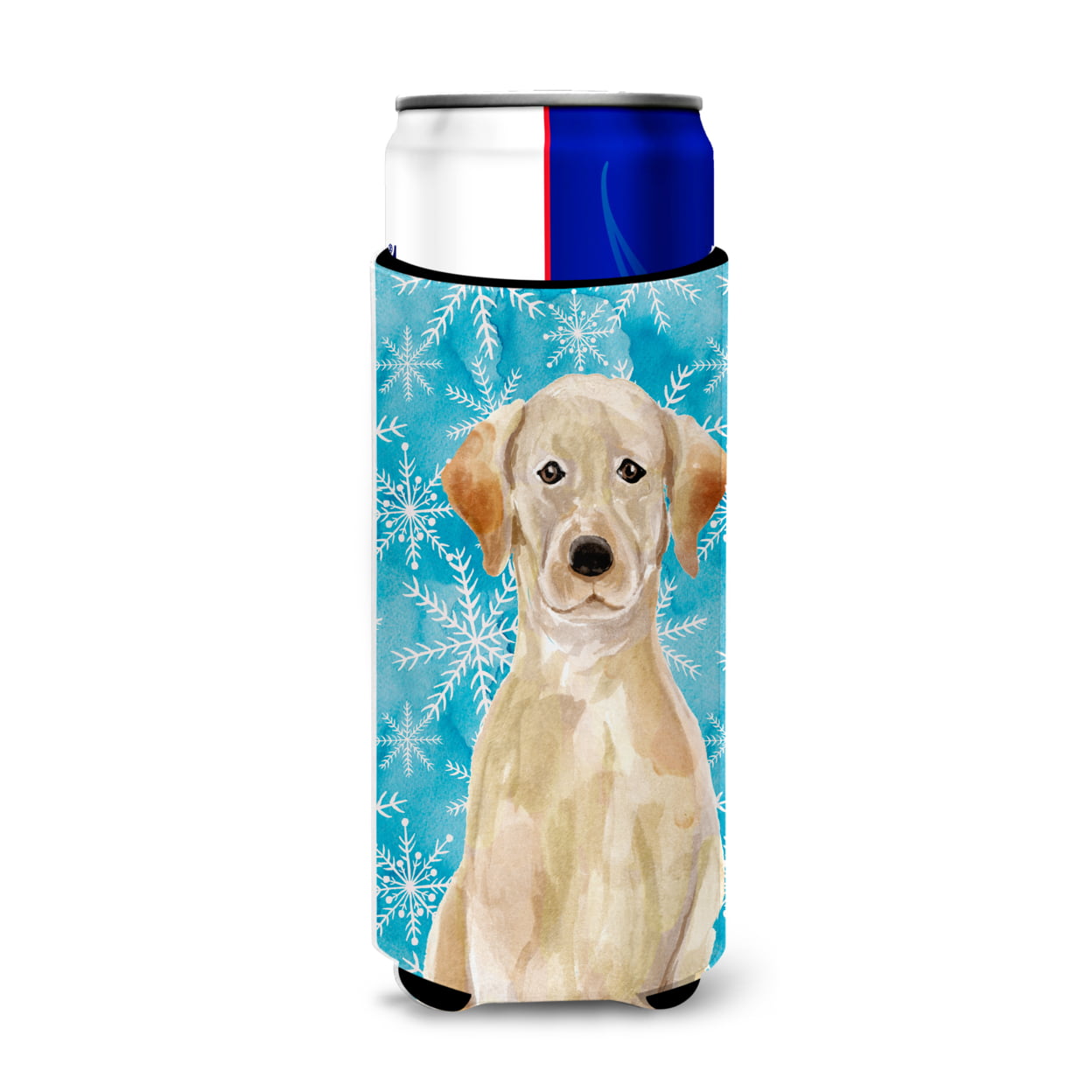 Yellow Labrador Winter Michelob Ultra Hugger for Slim Cans