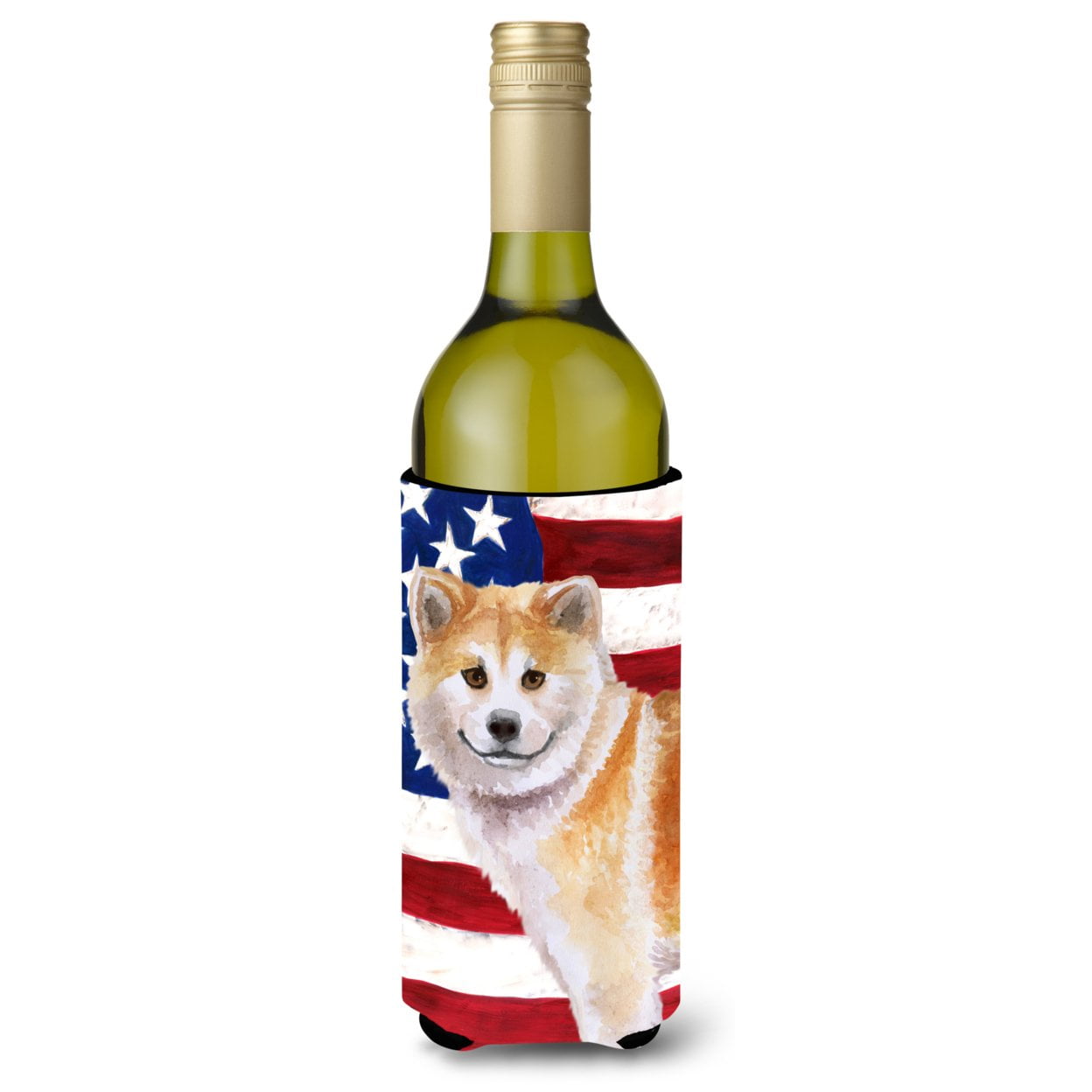 Shiba Inu Patriotic Wine Bottle Beverge Insulator Hugger