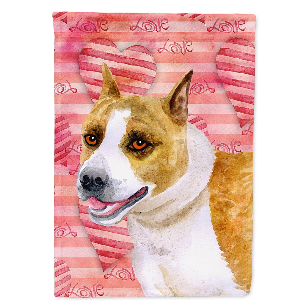 American Staffordshire Love Flag - Canvas House Size