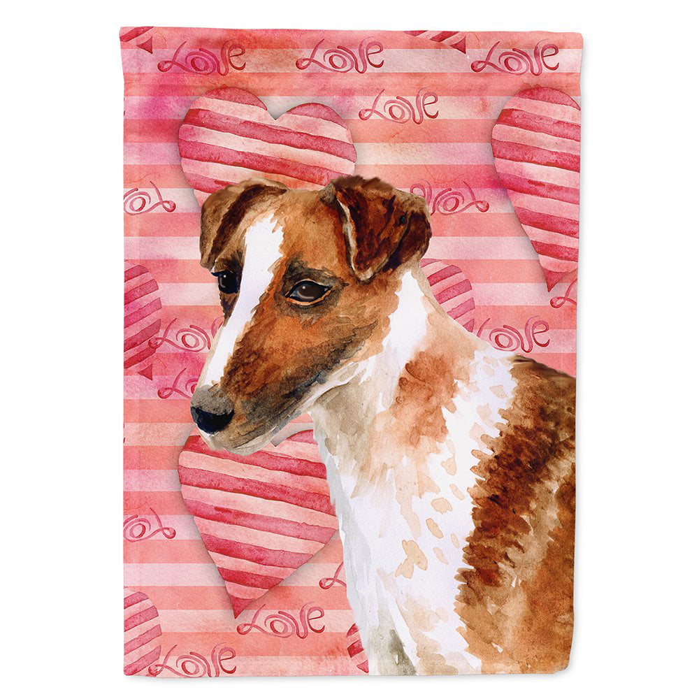 Smooth Fox Terrier Love Flag - Canvas House Size