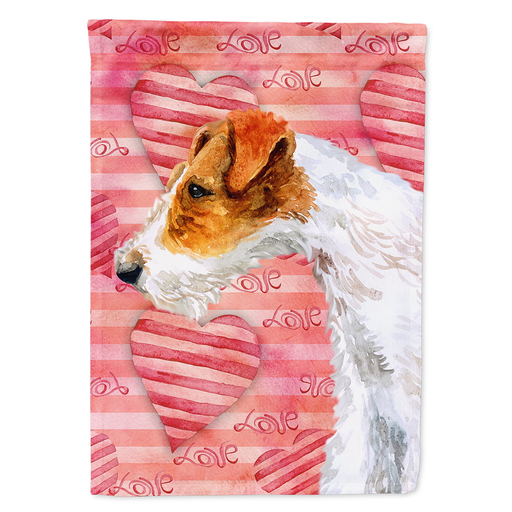 BB9737CHF Fox Terrier Love Flag - Canvas House Size
