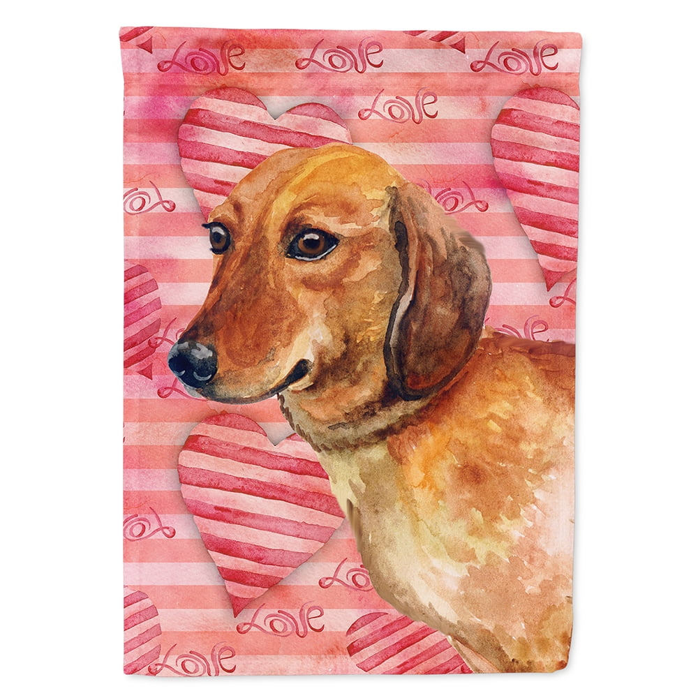 Dachshund Love Flag - Canvas House Size
