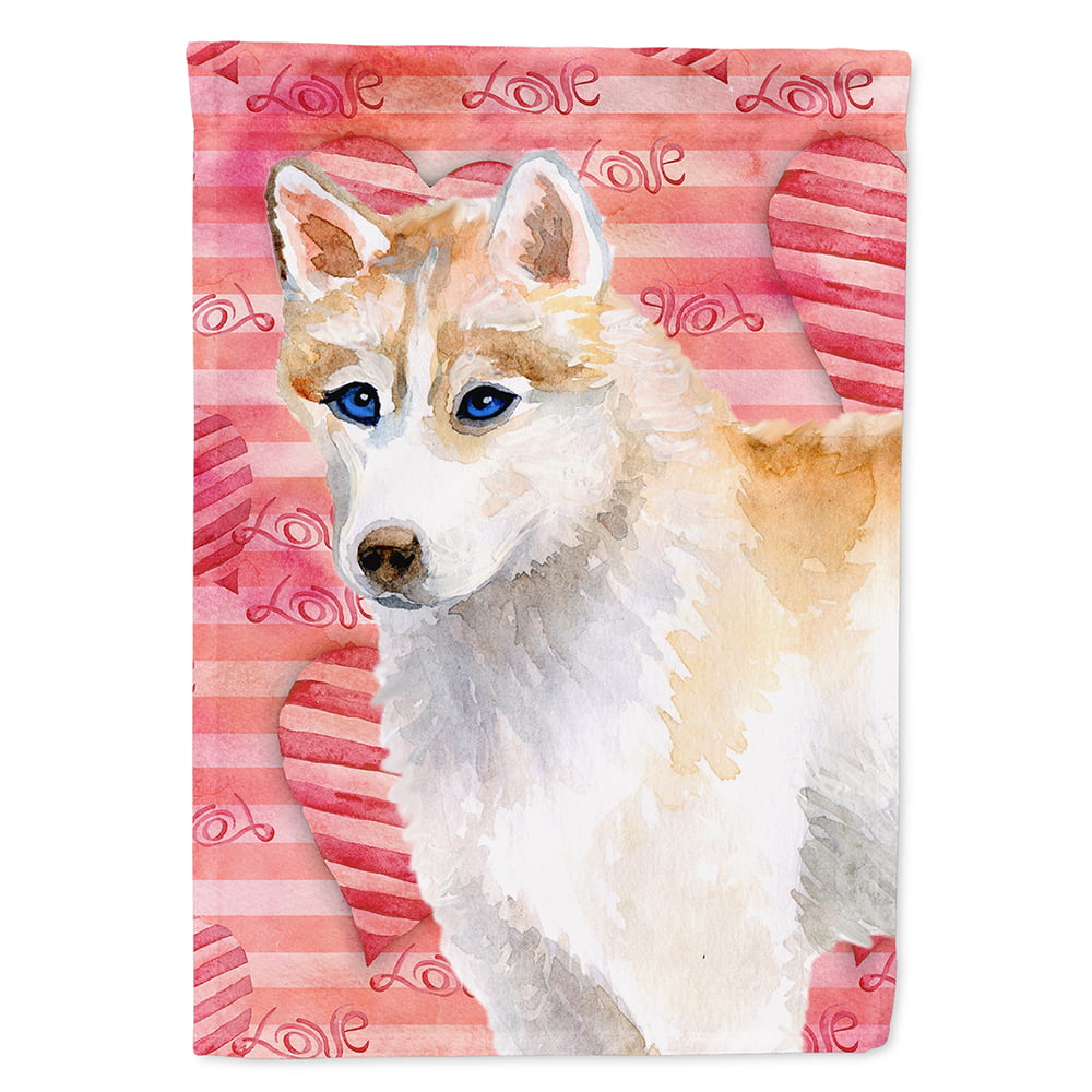 Siberian Husky Love Flag - Canvas House Size
