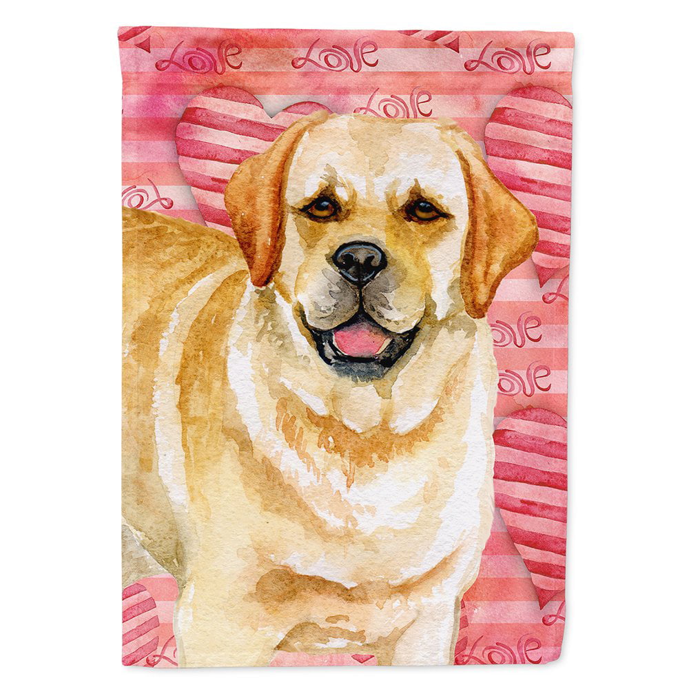 BB9751CHF Golden Retriever Love Flag - Canvas House Size