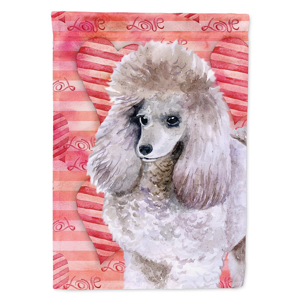 BB9752CHF Poodle Love Flag - Canvas House Size