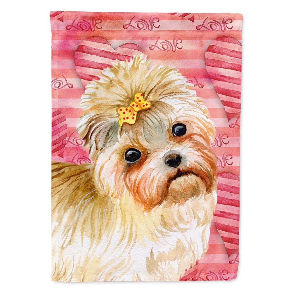 Morkie Love Flag - Canvas House Size