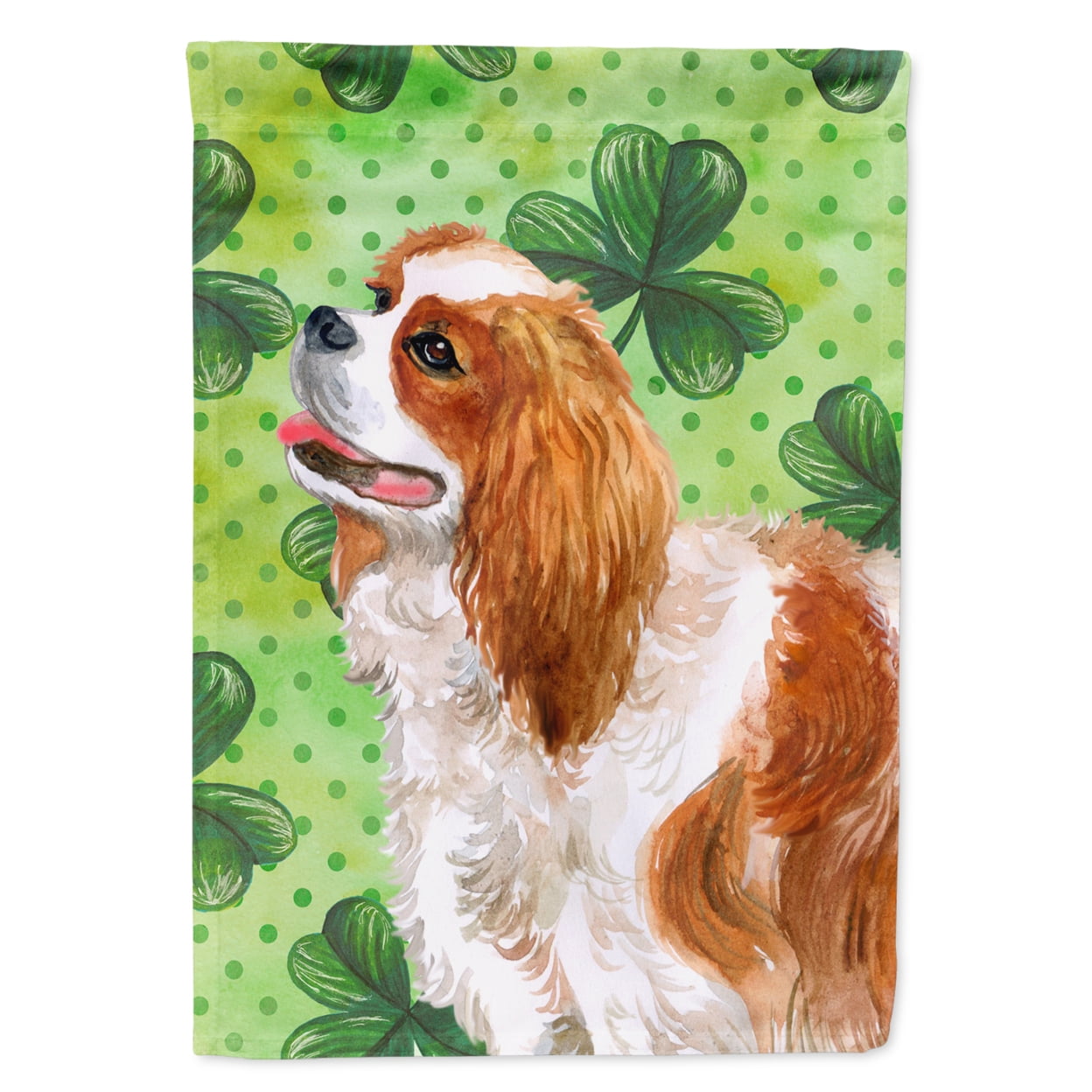 BB9837GF Cavalier Spaniel St.Patricks Flag - Garden Size