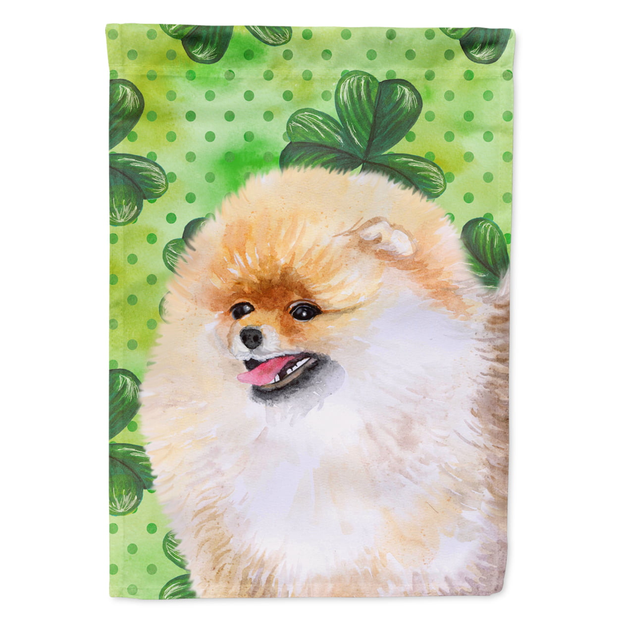 Pomeranian St.Patricks Flag - Garden Size