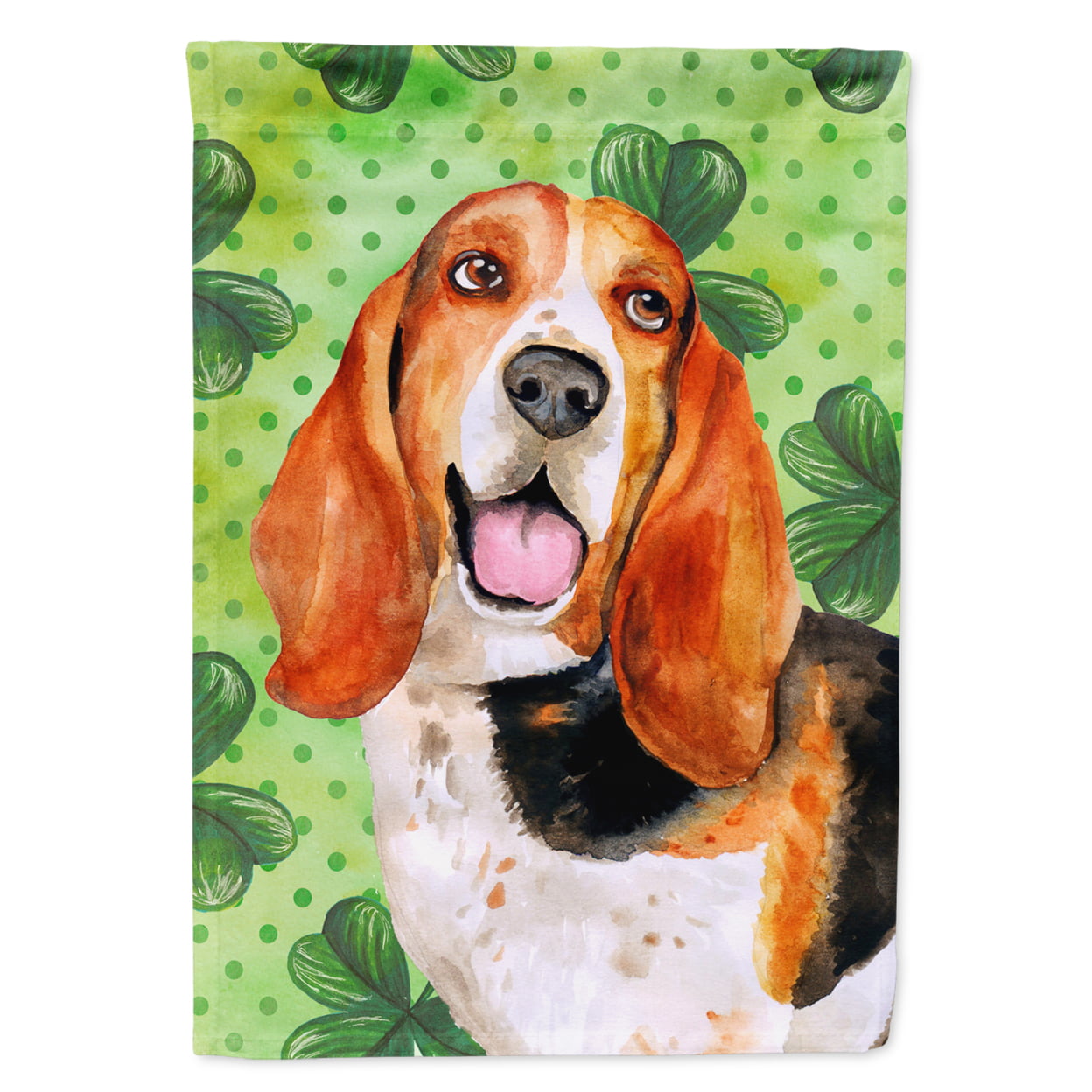Basset Hound St.Patricks Flag - Garden Size