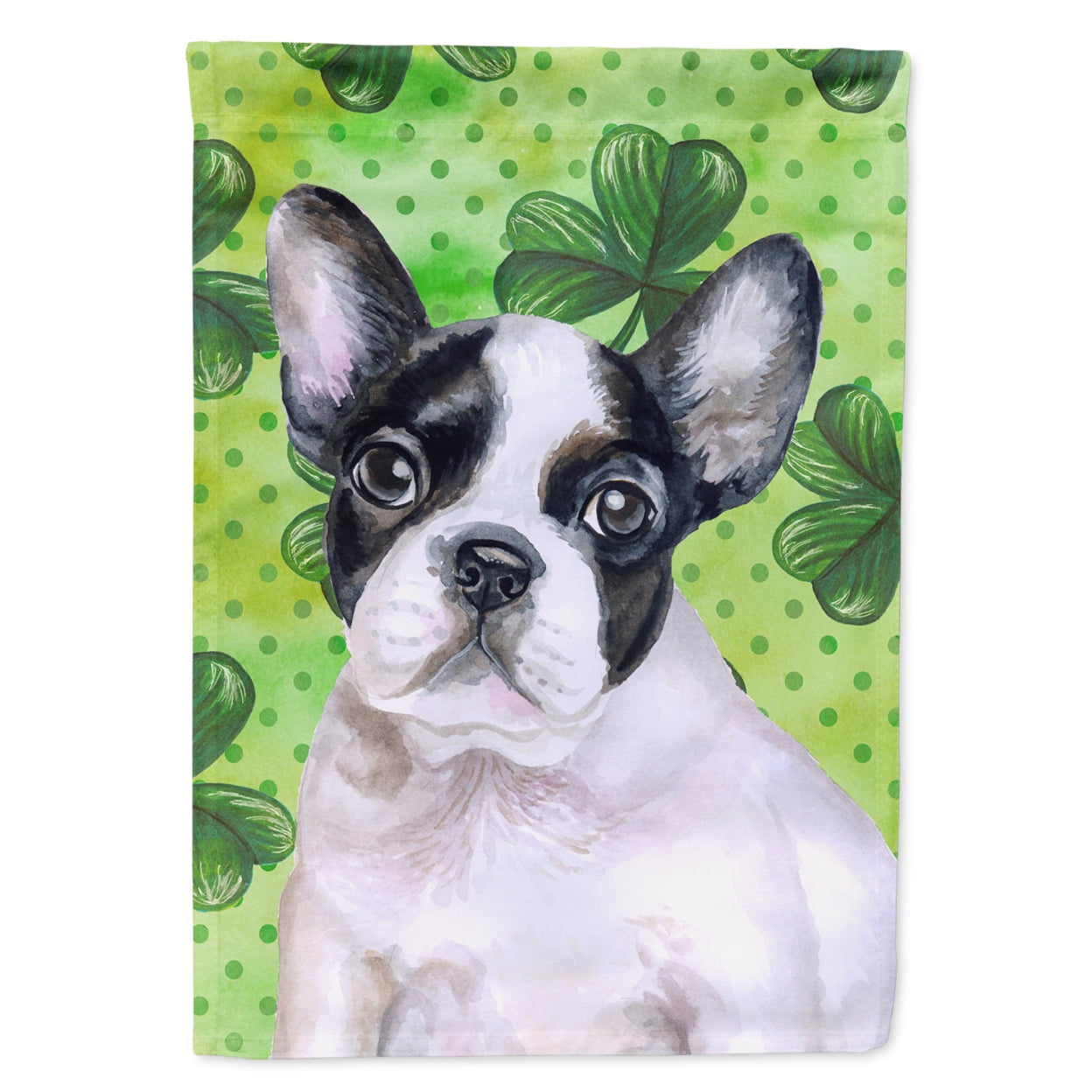 French Bulldog Black White St.Patricks Flag - Garden Size