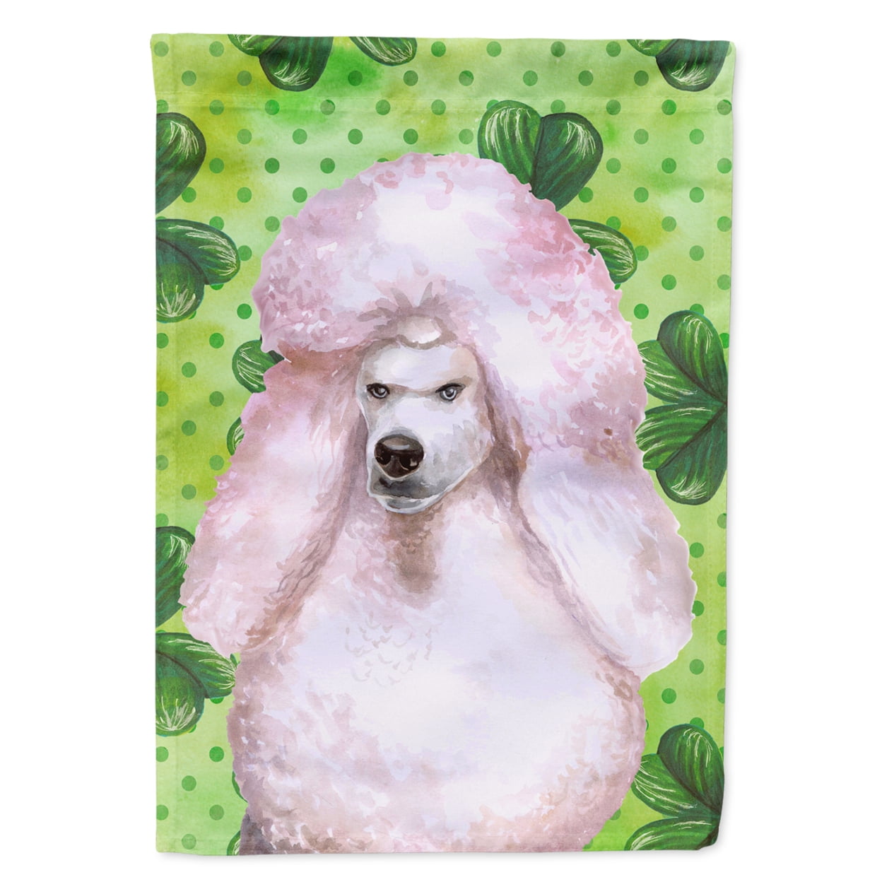 White Standard Poodle St.Patricks Flag - Garden Size