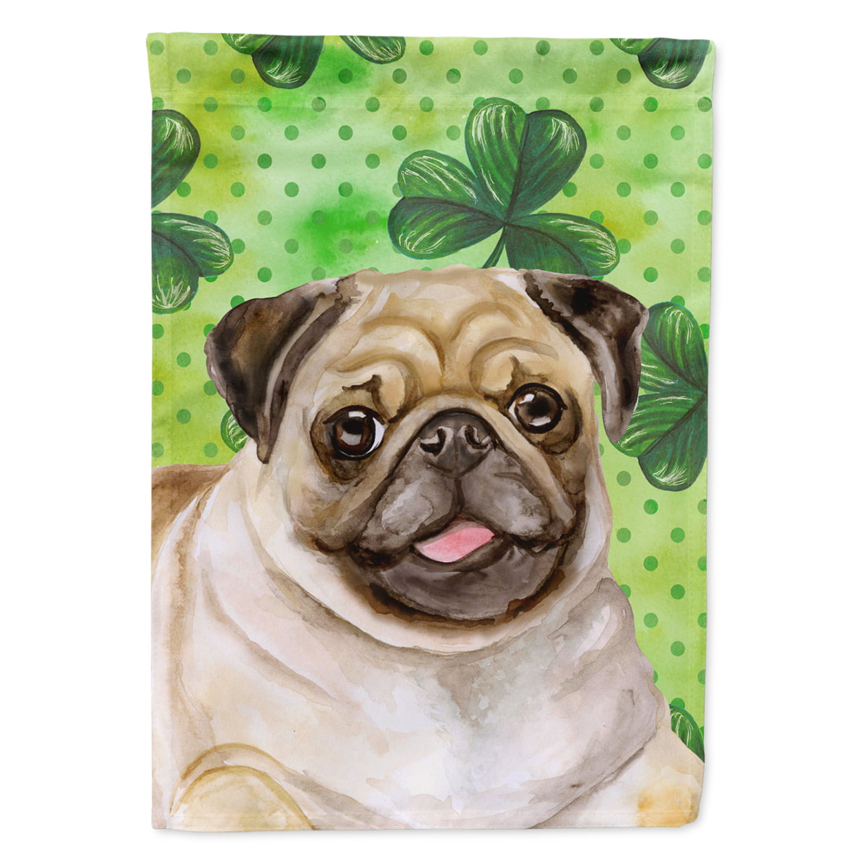 Fawn Pug St.Patricks Flag - Garden Size