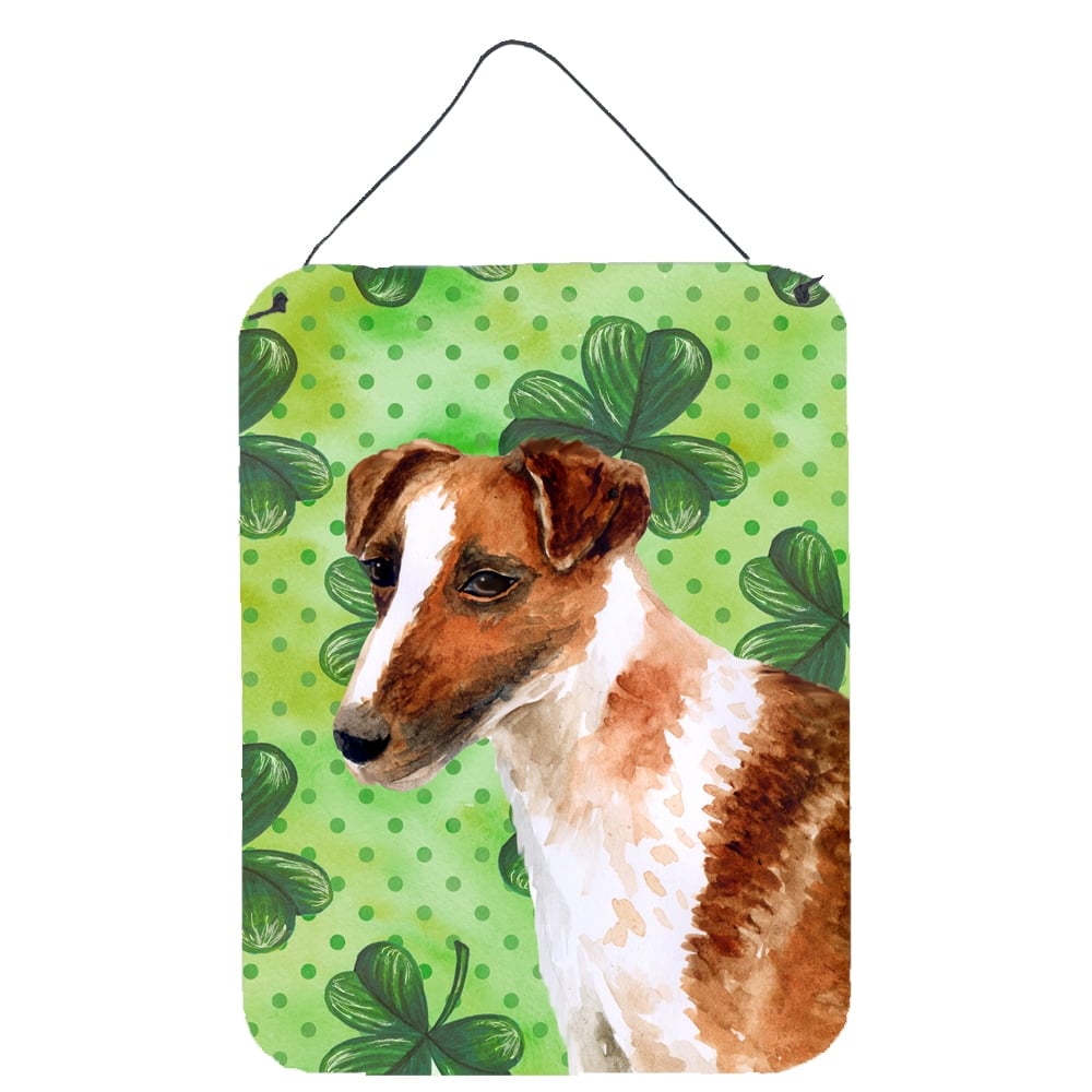 Smooth Fox Terrier St.Patricks Wall or Door Hanging Prints, 12 x 16 in.