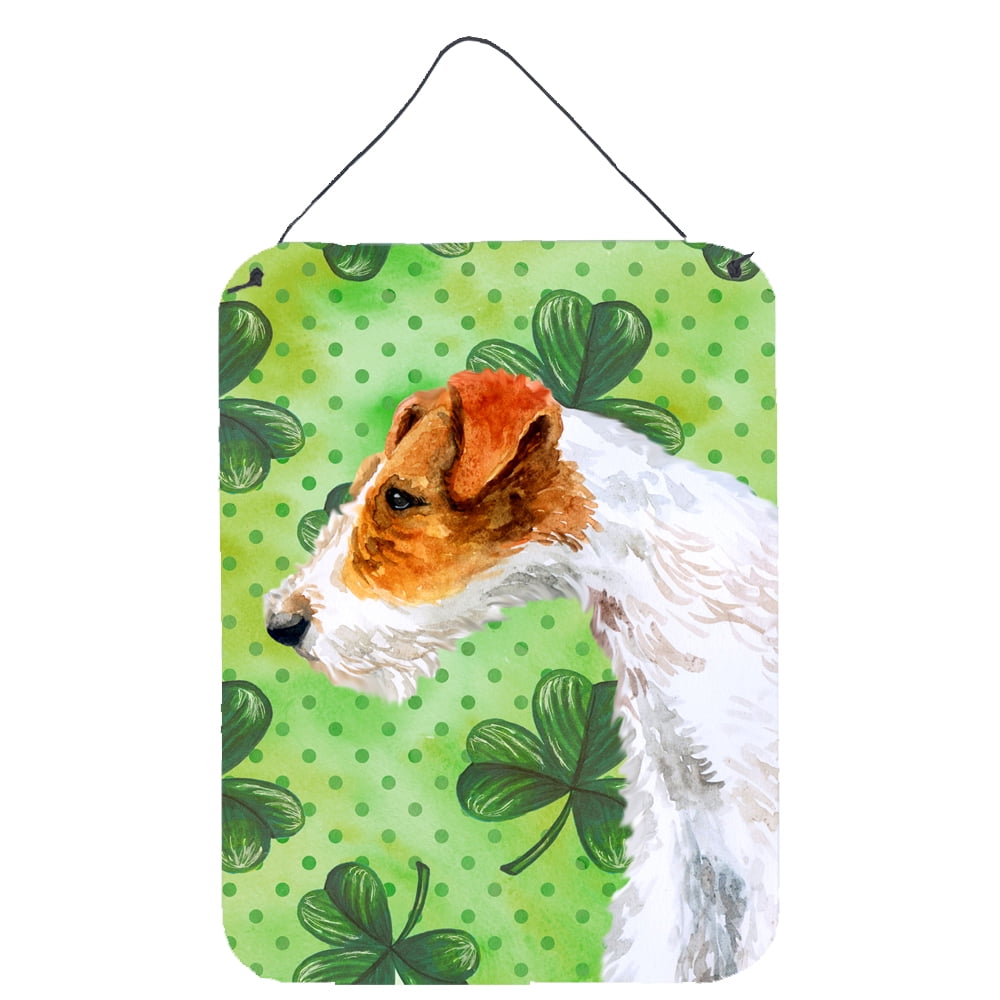 Fox Terrier St.Patricks Wall or Door Hanging Prints, 12 x 16 in.