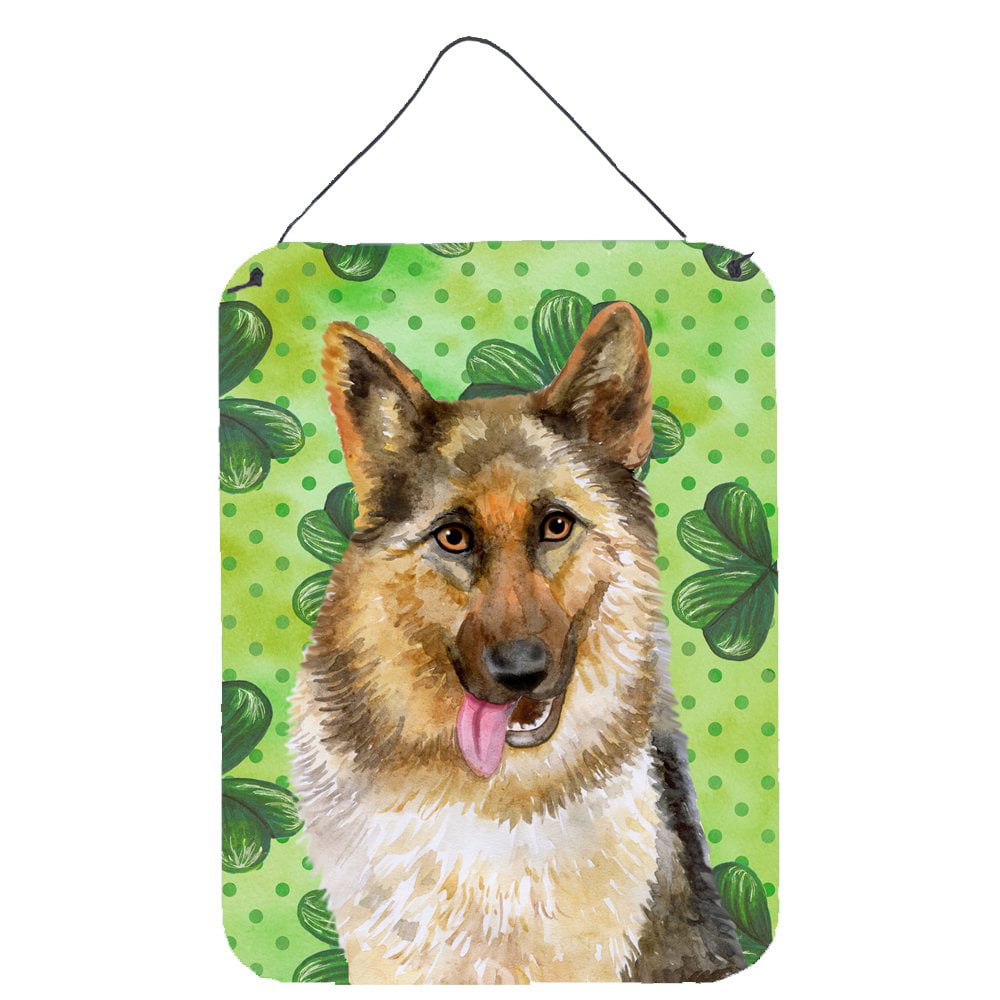 German Shepherd St.Patricks Wall or Door Hanging Prints, 12 x 16 in.