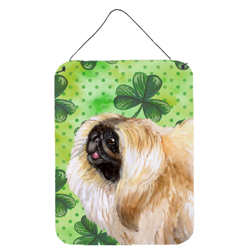 Pekingese St.Patricks Wall or Door Hanging Prints, 12 x 16 in.
