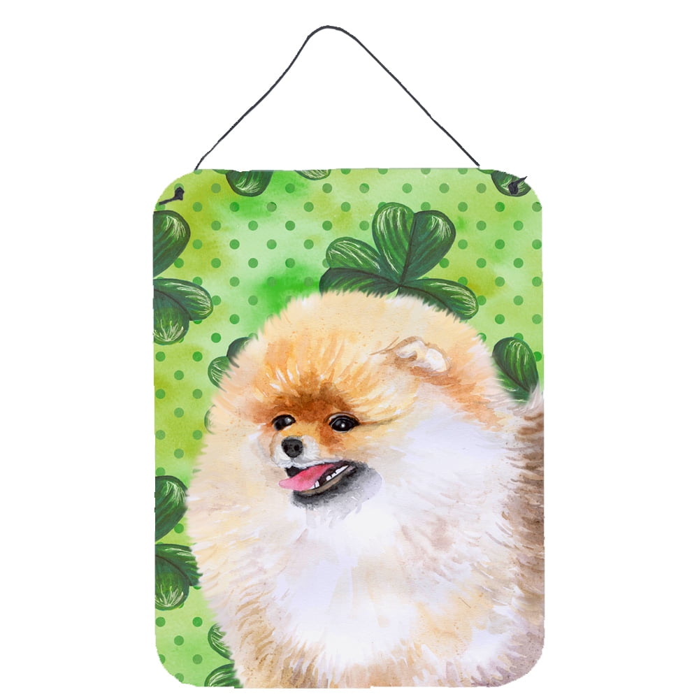 Pomeranian St.Patricks Wall or Door Hanging Prints, 12 x 16 in.