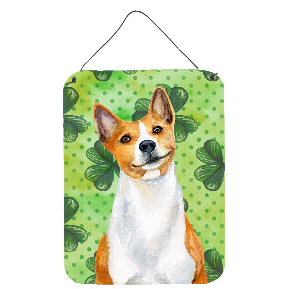 Basenji St.Patricks Wall or Door Hanging Prints, 12 x 16 in.