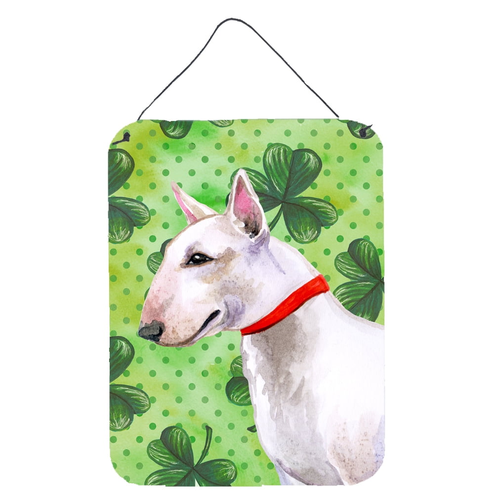 Bull Terrier St.Patricks Wall or Door Hanging Prints, 12 x 16 in.