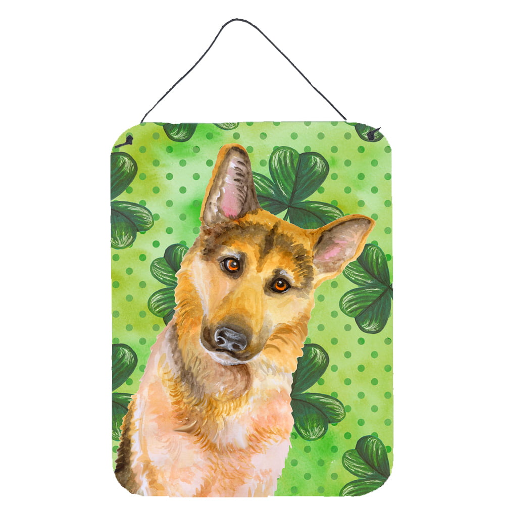 German Shepherd No.2 St.Patricks Wall or Door Hanging Prints, 12 x 16 in.
