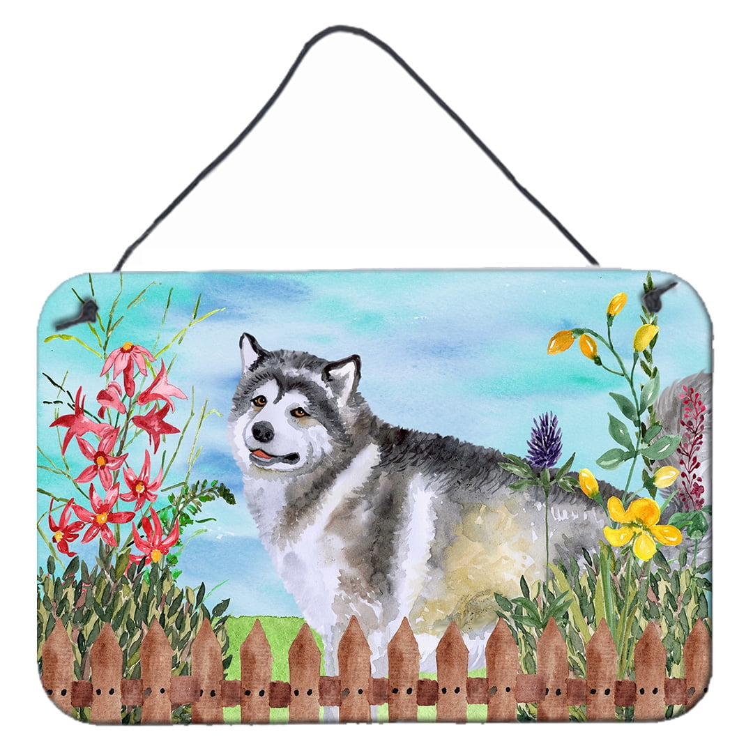 Alaskan Malamute Spring Wall or Door Hanging Prints, 8 x 12 in.