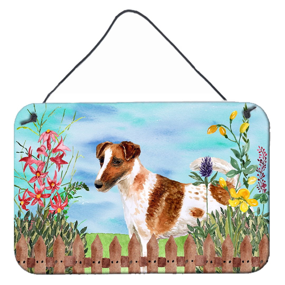 Smooth Fox Terrier Spring Wall or Door Hanging Prints, 8 x 12 in.