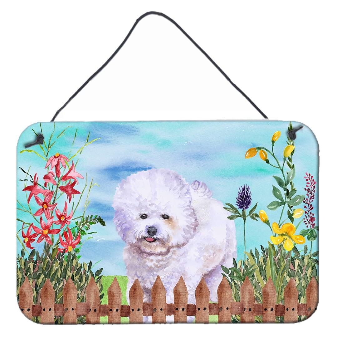 Bichon Frise Spring Wall or Door Hanging Prints, 8 x 12 in.