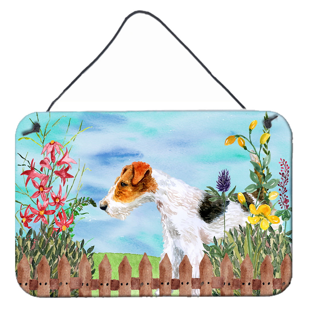 Fox Terrier Spring Wall or Door Hanging Prints, 8 x 12 in.