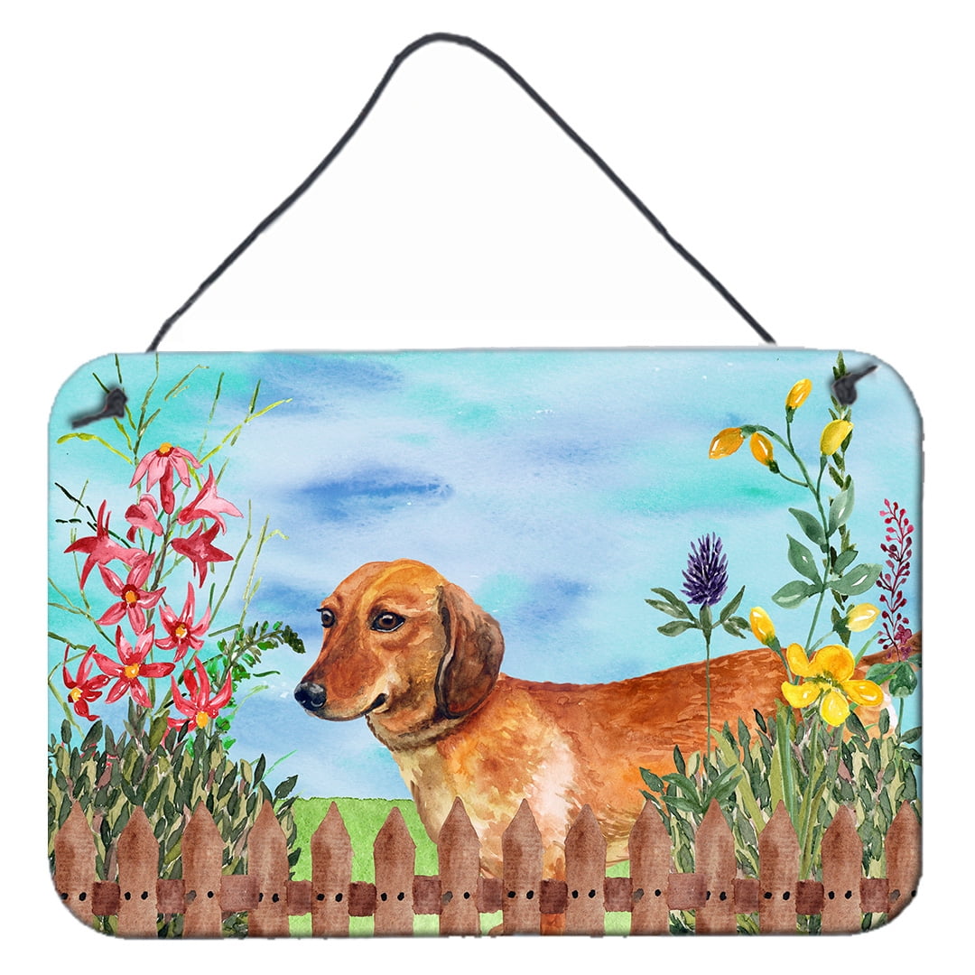 Dachshund Spring Wall or Door Hanging Prints, 8 x 12 in.