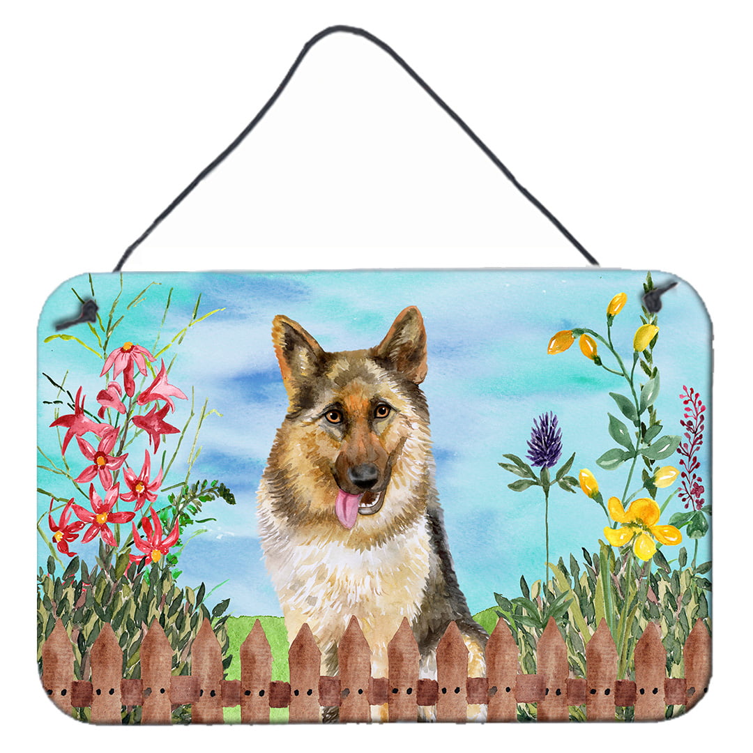 German Shepherd Spring Wall or Door Hanging Prints, 8 x 12 in.