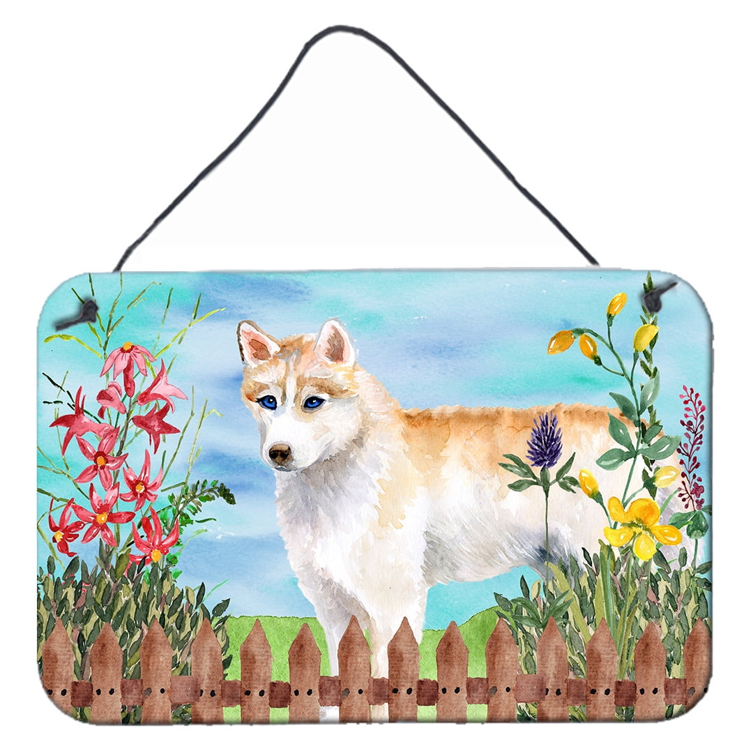 Siberian Husky Spring Wall or Door Hanging Prints, 8 x 12 in.